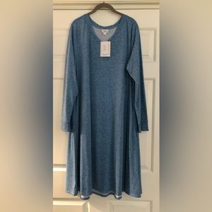 Lularoe, Emily V-neck Long Sleeve Swing Dress w/ Pockets, New With Tags, XL.